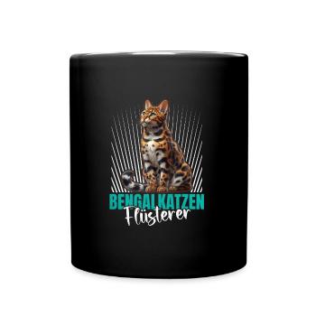 BENGALKATZEN FLÜSTERER Lustiges Bengalkatzen - Tasse einfarbig - Schwarz - Vorne