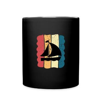 Bootsmann Geschenkidee Matrose Vintage Segelboot - Tasse einfarbig - Schwarz - Vorne