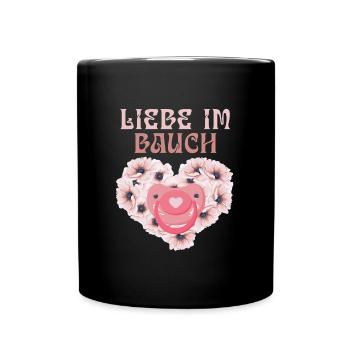 Pregnant LOVE IN THE BELLY Expectant mothers - Full Colour Mug - black - Front