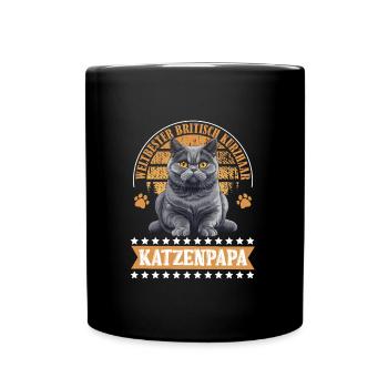 BRITISCH KURZHAAR KATZENPAPA Britisch Kurzhaar - Tasse einfarbig - Schwarz - Vorne