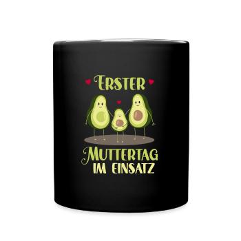 Mom FIRST MOTHER'S DAY IN ACTION Advocado - Full Colour Mug - black - Front