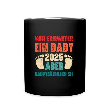 Soon dad WE ARE EXPECTING A BABY ACTUALLY YOU - Full Colour Mug - black - Front