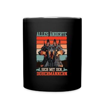 Doberman TOUT A CHANGÉ AVEC LES DOBERMANS - Mug uni - noir - Devant