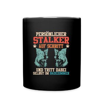 Border Collie HARCELEUR PERSONNEL SUIVEZ-VOUS - Mug uni - noir - Devant