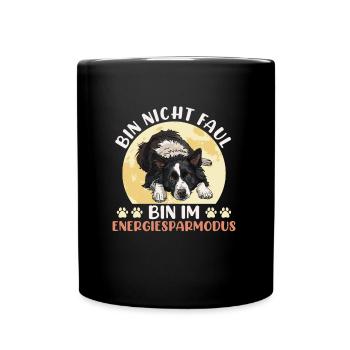 Border Collie DON'T BE LAZY IN POWER SAVING MODE - Full Colour Mug - black - Front