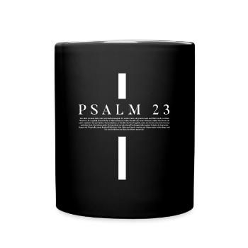 Psalm 23, Bibelvers, Jesus Christus - Kreuz - Tasse einfarbig - Schwarz - Vorne
