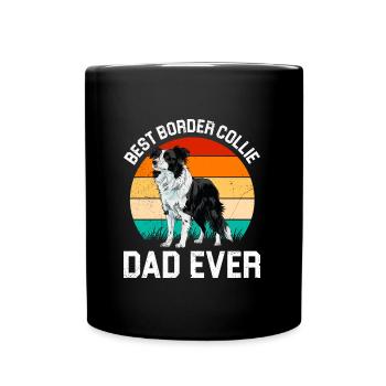 Hundepapa BEST BORDER COLLIE DAD EVER Lustiges - Tasse einfarbig - Schwarz - Vorne