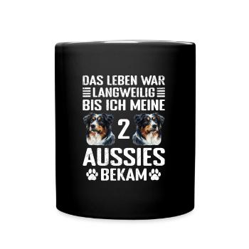 Australian Shepherd UNTIL I GOT MY 2 AUSSIES - Full Colour Mug - black - Front