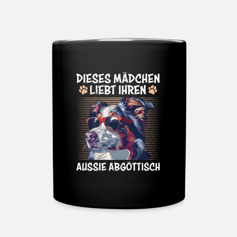 Australian Shepherd DIESES MÄDCHEN LIEBT IHREN - Tasse einfarbig - Schwarz