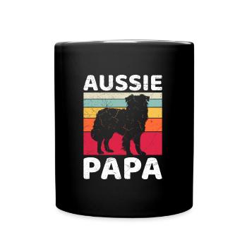 AUSSIE PAPA Vintage Chien Papa Australien - Mug uni - noir - Devant