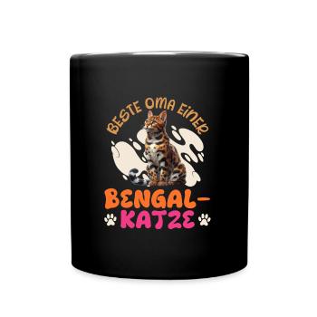 Katzenoma BESTE OMA EINER BENGAL KATZE Besitzerin - Tasse einfarbig - Schwarz - Vorne