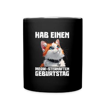 Turkish Van HAVE A MEOW-STARRY BIRTHDAY - Full Colour Mug - black - Front