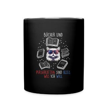 LES LIVRES ET LES CHATS PERSANS SONT TOUT CE QUE JE VEUX - Mug uni - noir - Devant