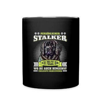 Newfie PERSONAL STALKER Funny Newfoundland - Full Colour Mug - black - Front