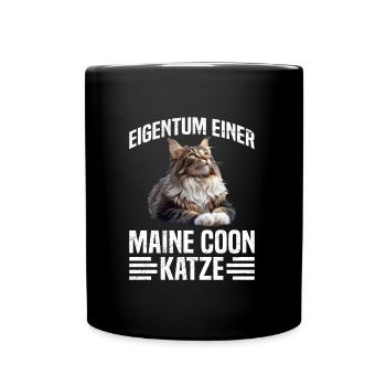 Maine Coon EIGENTUM EINER MAINE COON KATZE - Tasse einfarbig - Schwarz - Vorne