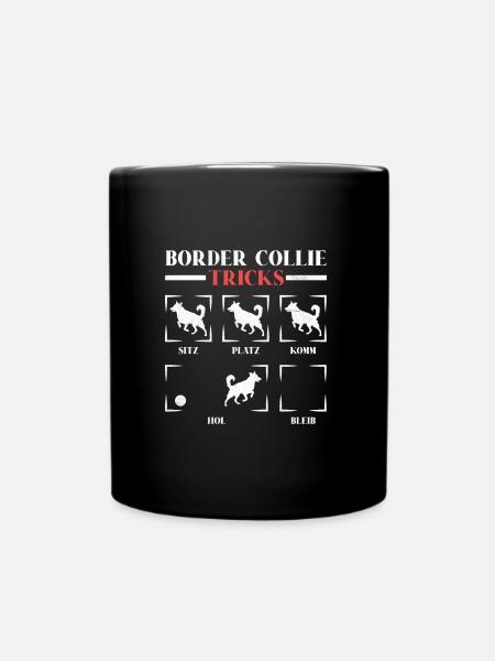 BORDER COLLIE TRICKS Sture Border Collie Hunde - Tasse einfarbig - Schwarz