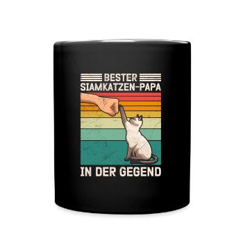 Siamkatze BESTER SIAMKATZEN PAPA IN DER GEGEND - Tasse einfarbig - Schwarz - Vorne