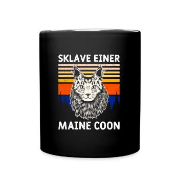 Maine Coon SKLAVE EINER MAINE COON Katzenbesitzer - Tasse einfarbig - Schwarz - Vorne