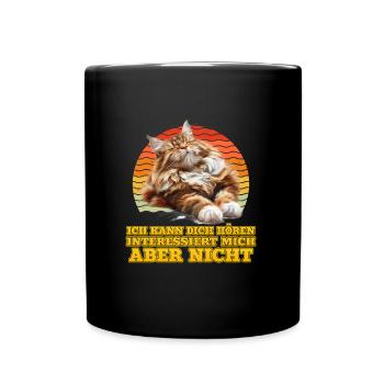 Maine Coon CAN'T HEAR YOU DOESN'T INTEREST ME - Full Colour Mug - black - Front