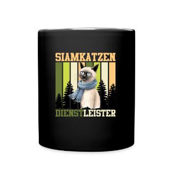 SIAMKATZEN DIENSTLEISTER Vintage Siamkatzen - Tasse einfarbig - Schwarz - Vorne
