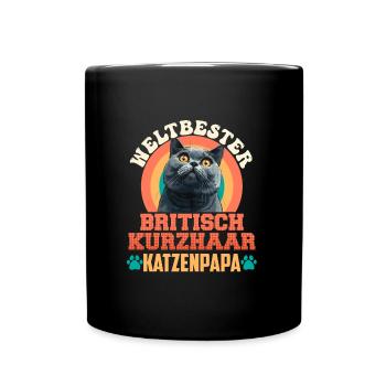 Cat Dad WORLD'S BEST BRITISH SHORTHAIR - Full Colour Mug - black - Front