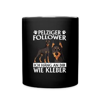 Doberman Dog Owner FURRY FOLLOWER GLUE - Full Colour Mug - black - Front