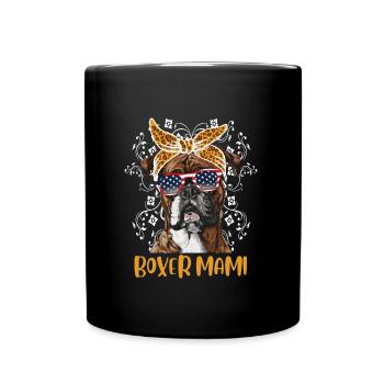 Deutscher Boxer Hundemama BOXER MAMI Boxer - Tasse einfarbig - Schwarz - Vorne