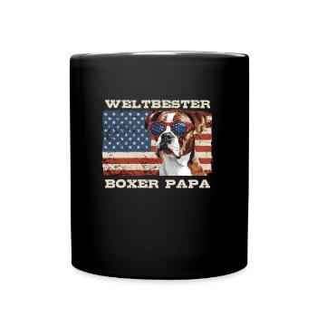 Deutscher Boxer WELTBESTER BOXER PAPA Boxer - Tasse einfarbig - Schwarz - Vorne