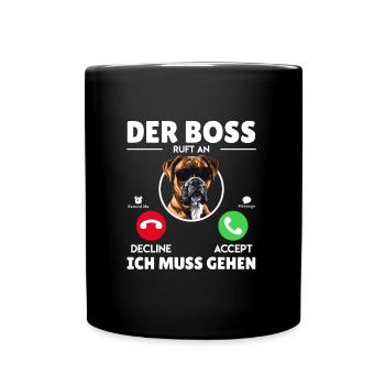 Boxeur allemand CALLS I HAVE TO GO Funny - Mug uni - noir - Devant