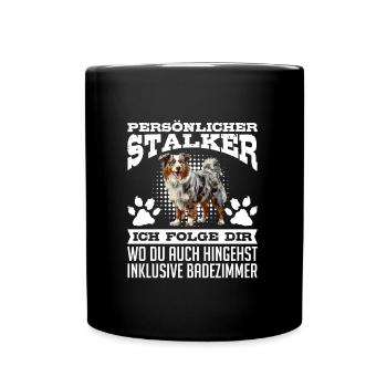 Australian Shepherd PERSONAL STALKER Funny - Full Colour Mug - black - Front