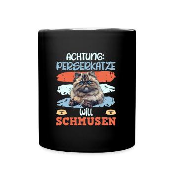 Chat persan ATTENTION CHAT PERSAN VEUT FAIRE DES CÂLINS - Mug uni - noir - Devant