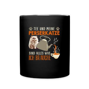 LE THÉ ET MON CHAT PERSAN TOUT CE DONT J’AI BESOIN - Mug uni - noir - Devant