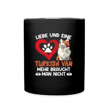 Katzenmama LIEBE UND EINE TURKISH VAN IST ALLES - Tasse einfarbig - Schwarz - Vorne