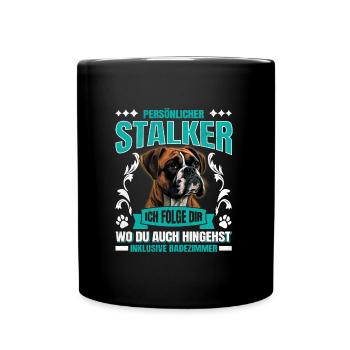 Boxer allemand PERSONAL STALKER Boxer drôle - Mug uni - noir - Devant