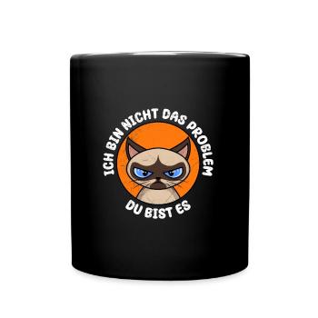 Chats siamois JE NE SUIS PAS LE PROBLÈME TU ES DRÔLE - Mug uni - noir - Devant