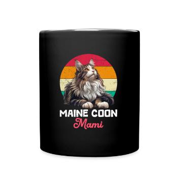 MAINE COON MAMA Maine Coon Mami Katzenmama - Tasse einfarbig - Schwarz - Vorne