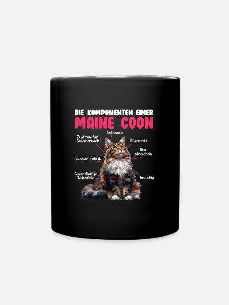 Maine Coon Katzen KOMPONENTEN EINER MAINE COON - Tasse einfarbig - Schwarz