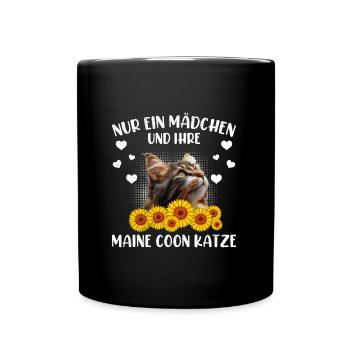 Maine Coon Besitzerin NUR EIN MÄDCHEN UND IHRE - Tasse einfarbig - Schwarz - Vorne