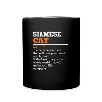 Siamese Cats Owner SIAMESE CAT Cat Dad Siam - Full Colour Mug - black - Front