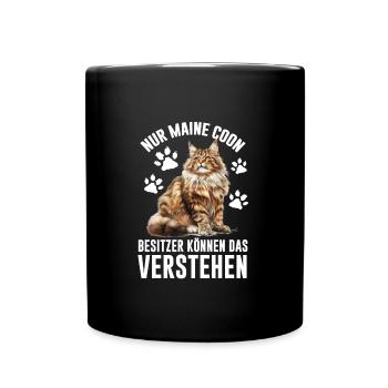 Maine Coon NUR MAINE COON BESITZER Lustiges - Tasse einfarbig - Schwarz - Vorne