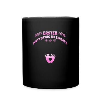 Mothers FIRST MOTHER'S DAY IN ACTION Fun - Full Colour Mug - black - Front