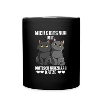 Cat mom I'M ONLY AVAILABLE WITH BRITISH - Full Colour Mug - black - Front