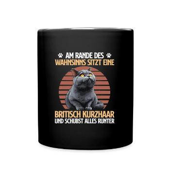 British Shorthair AU BORD DE LA FOLIE DRÔLE - Mug uni - noir - Devant