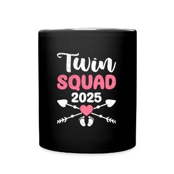 Twins in the Belly TWIN SQUAD 2025 Twin Mom - Full Colour Mug - black - Front