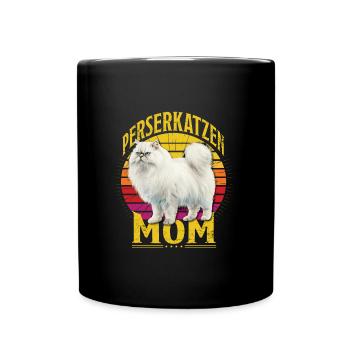 Katzenmama PERSERKATZEN MOM Persian Cat Mama - Tasse einfarbig - Schwarz - Vorne