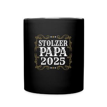 1. Fête des pères FIER PAPA 2025 Expectant - Mug uni - noir - Devant