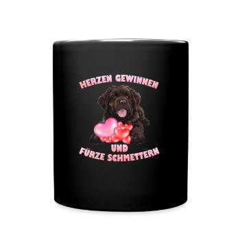 Newfie GAGNER LES CŒURS ET ÉCRASER LES PETS - Mug uni - noir - Devant