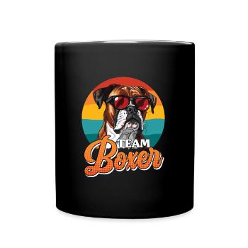 BOXER TEAM Deutscher Boxer Hundebesitzer - Tasse einfarbig - Schwarz - Vorne