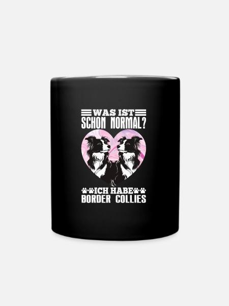 Maman chienne QU’EST-CE QUI EST NORMAL ? J’AI DES BORDER COLLIES - Mug uni - noir