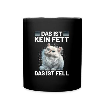 Persian Cat THIS IS NOT FAT THIS IS FUR Funny - Full Colour Mug - black - Front